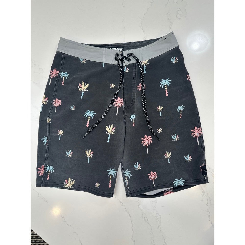 Rip Curl Shorts Palm Trees Beach Board Swim‎ Shorts Size 28